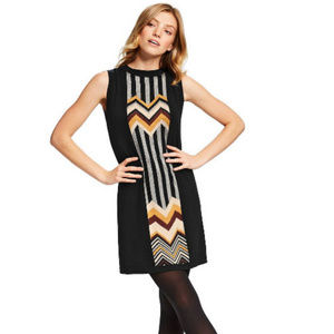 Zig Zag Stripe Crewneck Sweater Dress